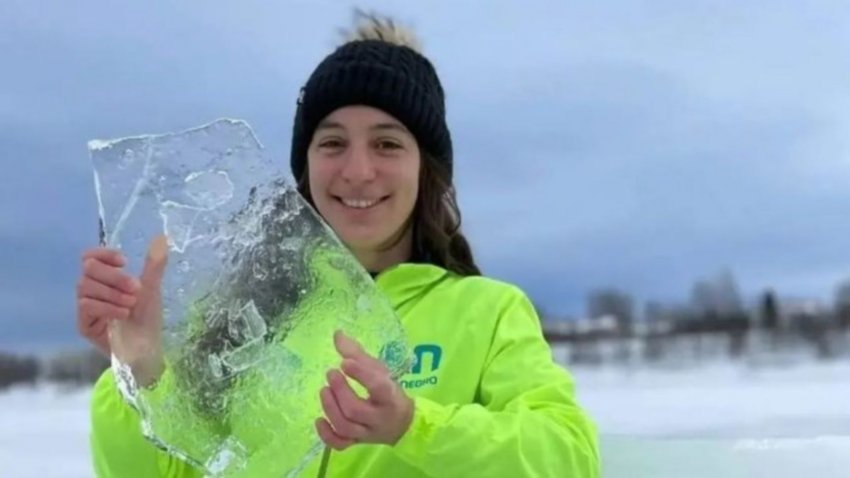 Ailén Lascano Micaz nadó la Milla Helada en Bariloche
