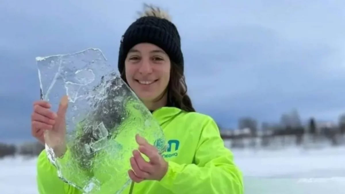 Ailén Lascano Micaz nadó la Milla Helada en Bariloche