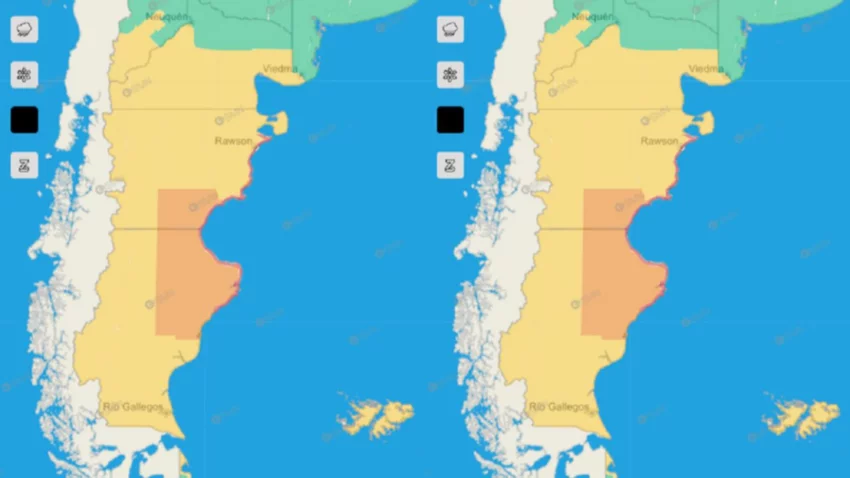 Alerta Rojo: viento fuerte y ráfagas en Chubut y Santa Cruz