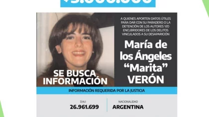 Ofrecen 5 millones por datos sobre la desaparición de Marita Verón