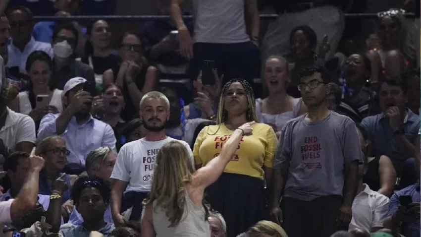 Inusual protesta ecológica en el US Open