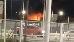 Así fue el incendio del galpón de una empresa petrolera en Mariano Moreno