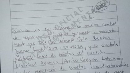 Candidata libertaria denunció robo de boletas en Neuquén