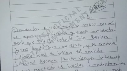 Candidata libertaria denunció robo de boletas en Neuquén