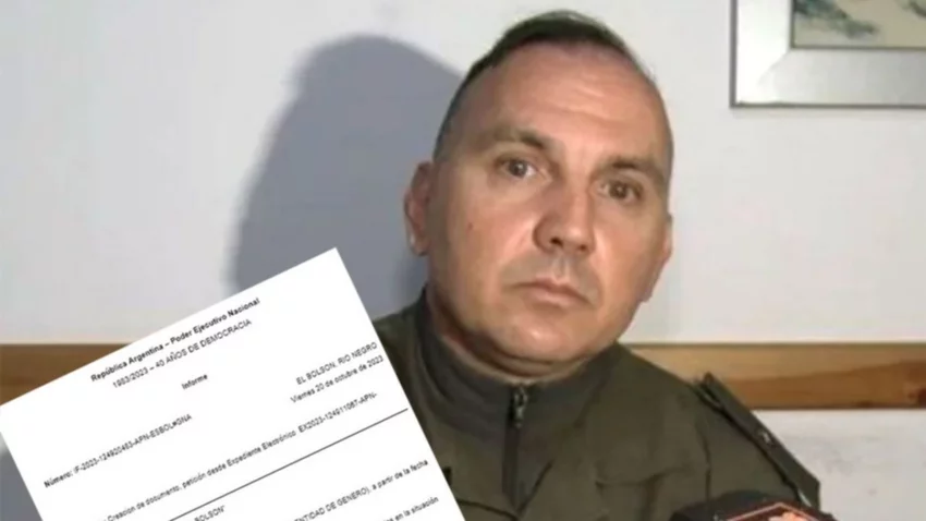 Un gendarme de El Bolsón informó que se autopercibe mujer