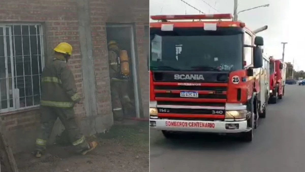 Bomberos se encontraron un incendio cuando iban a hacer la VTV del autobomba