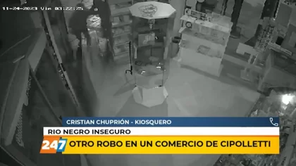 VIDEO: otro robo a un comercio en pleno centro de Cipolletti en quince segundos