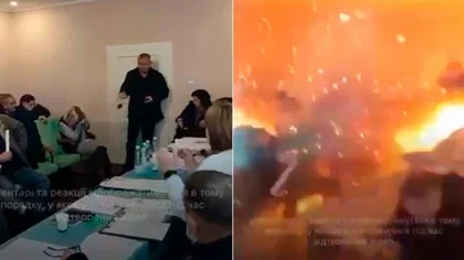 VIDEO: Concejal ucraniano tiró granadas en una sesión