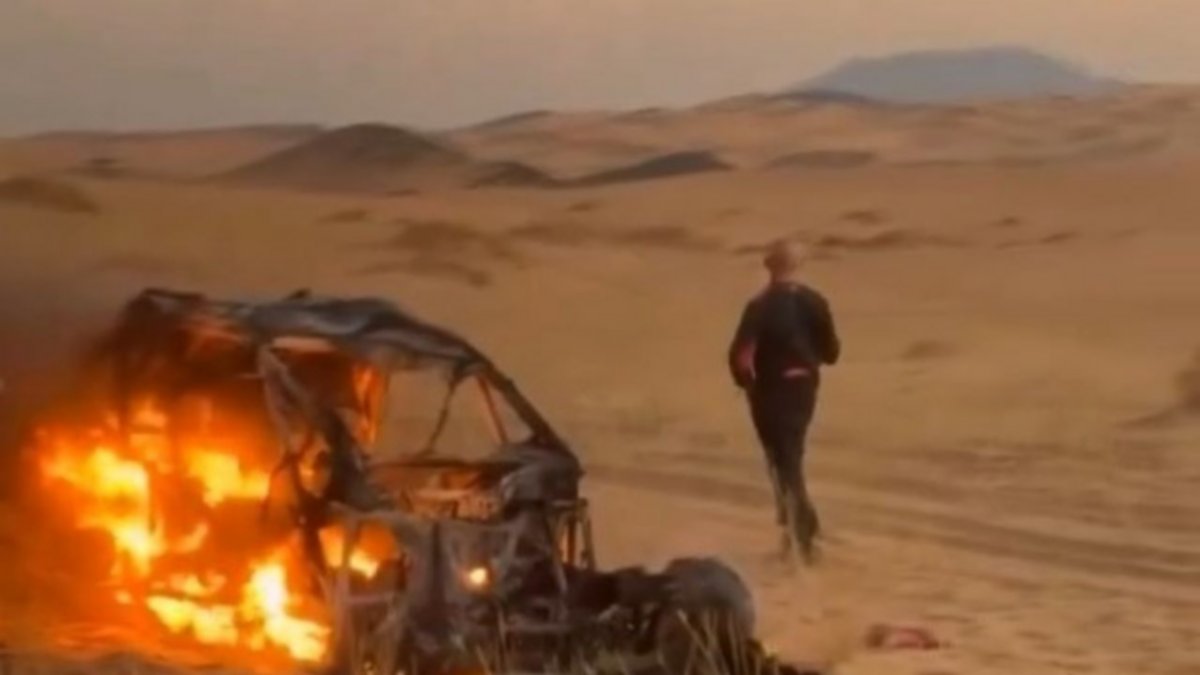 VIDEO: espectacular incendio en el Dakar 2024