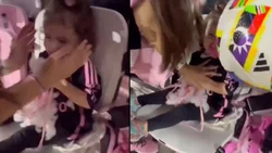 Una nena recibió un pelotazo de Messi y se volvió viral
