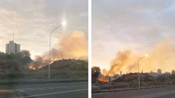 Impresionante incendio en Neuquén, frente a la Ruta 7