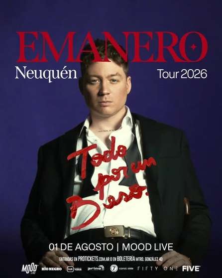Emanero llega a Neuquén con su disco “Todo por un beso” y un show imperdible en Mood Live