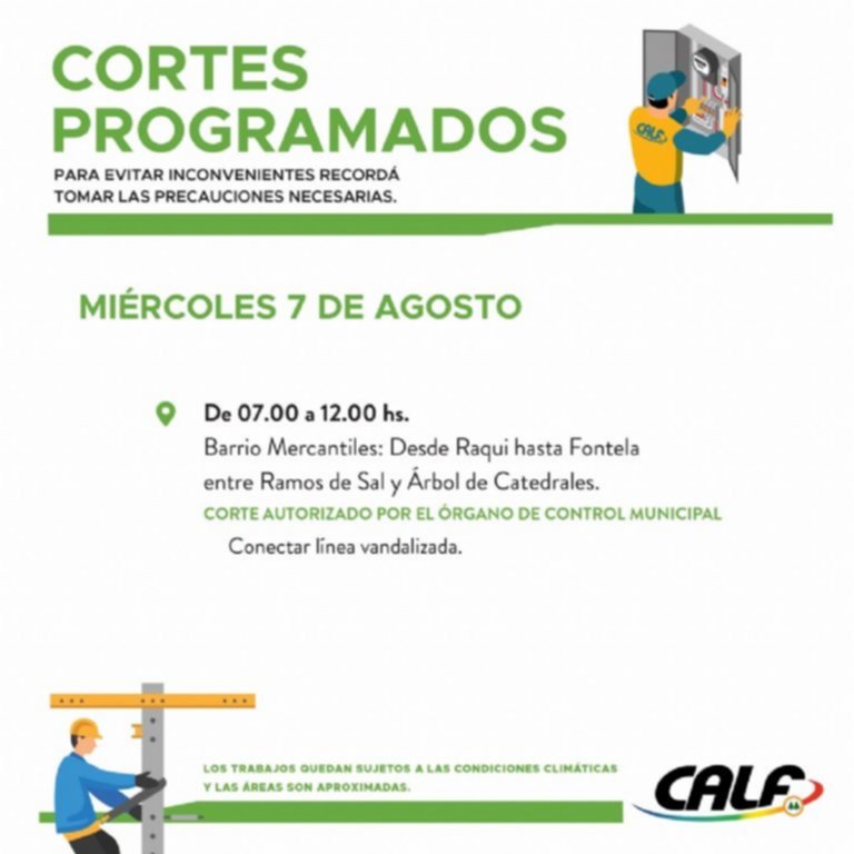 Habrá cortes de luz este miércoles en Neuquén: las zonas afectadas- Habrá cortes de luz este miércoles en Neuquén: las zonas afectadas