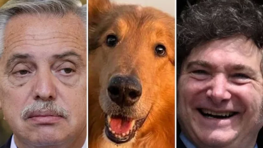 Javier Milei adoptaría al perro de Alberto Fernández