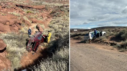 Ruta 237: esquivó un choque frontal pero cayó con su auto a un cañadón