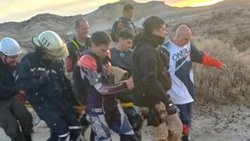 Así fue el operativo de rescate de un motociclista que practicaba enduro en las bardas