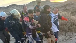 Así fue el operativo de rescate de un motociclista que practicaba enduro en las bardas