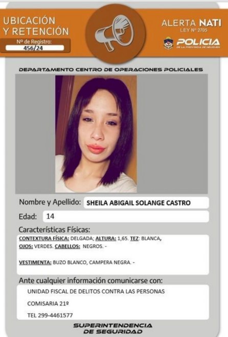 Continúa la búsqueda de una adolescente en Neuquén- Continúa la búsqueda de una adolescente en Neuquén