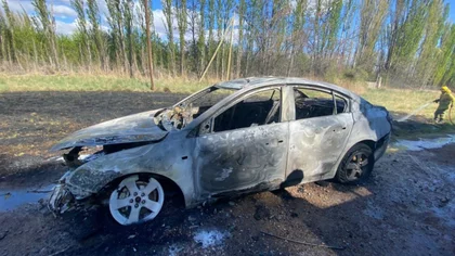 Un vehículo se incendió en la ruta 7 y el fuego quemó pastizales