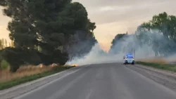 Incendio a la vera de Ruta 7: hubo desvíos en el tránsito