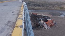 Un camión cayó desde un puente en el norte de Neuquén