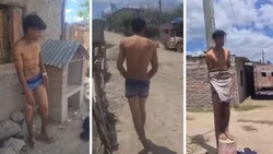 Comerciante sufrió un robo y ató desnudos a los ladrones a un poste