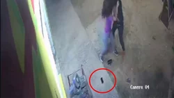 Se colgó del cuello del motochorro para que no se lleve su celular