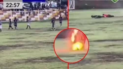Video: un rayo mató a un jugador de fútbol en pleno partido y dejó 4 heridos