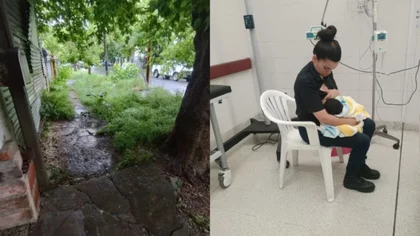 Encontraron un bebé en medio de un temporal y una policía lo amamantó