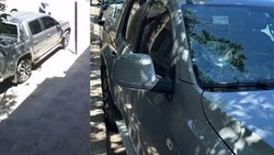 Intentó robar una camioneta, pero terminó con un ciclista herido y el parabrisas destrozado