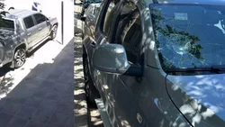 Intentó robar una camioneta, pero terminó con un ciclista herido y el parabrisas destrozado