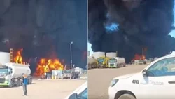 En imágenes: impresionante incendio en INDARSA de Añelo, en Vaca Muerta