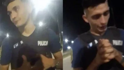 Filmaron a un policía borracho que estaba de guardia