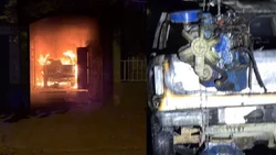 Incendio en un taller: Un mecánico herido y tres vehículos dañados en Centenario