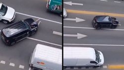 Chocó a un ciclista y quiso escapar con él sobre el capot