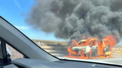 Se incendió una camioneta en Ruta 67, en Neuquén