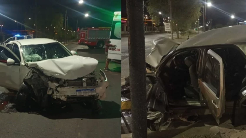 Fuerte choque sobre Avenida Mosconi: un conductor estaba borracho y una mujer en grave estado