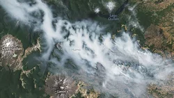 La NASA publicó imágenes impactantes del incendio en el Parque Nacional Lanín