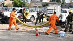 Se realizó un simulacro de derrame de hidrocarburos en Neuquén