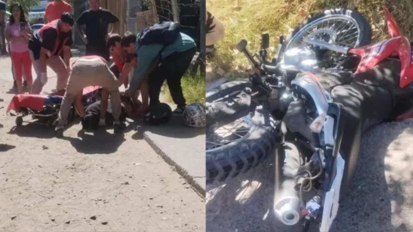 Impactante accidente en Neuquén: una camioneta chocó a una moto y dejó un herido grave