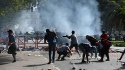 La marcha realizada frente al Congreso derivó en serios incidentes