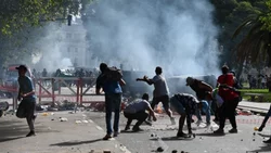La marcha realizada frente al Congreso derivó en serios incidentes