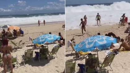 El escalofriante video de una ola gigante que provocó destrozos en Brasil