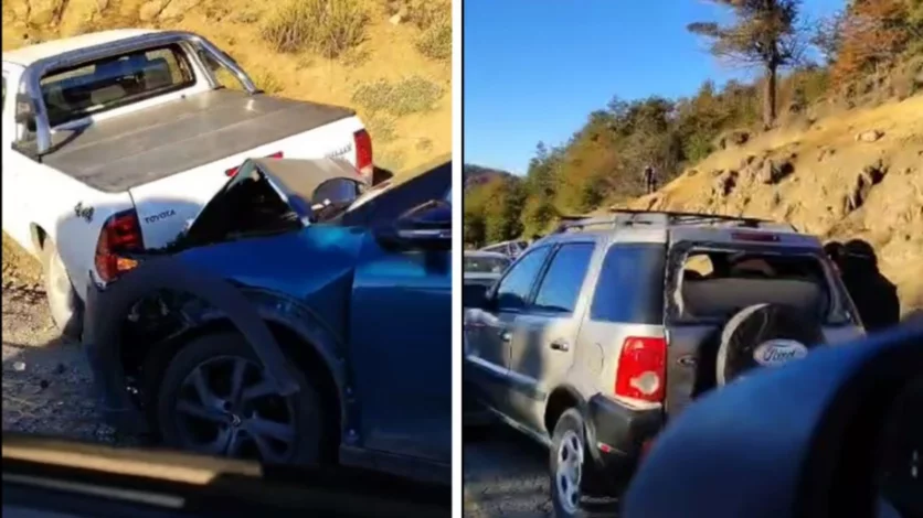 Caos en la Ruta de los 7 Lagos: cinco vehículos chocaron en cadena cerca de Chapelco