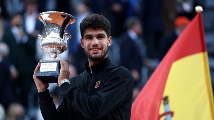 Alcaraz borró a Sinner en la final del Master 1000 de Roma
